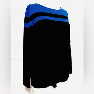 Lauren Ralph Lauren NWT Sweater with horizontal stripes at Top size XL Blue blk